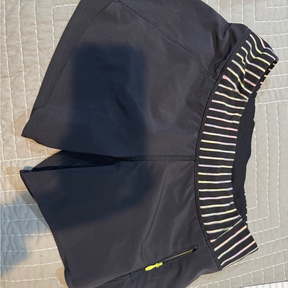 Ivivva Other - Ivivva Black Shorts with Multicolor Striped Waistband